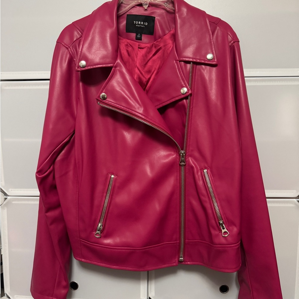 Torrid Fuchsia Leather Jacket